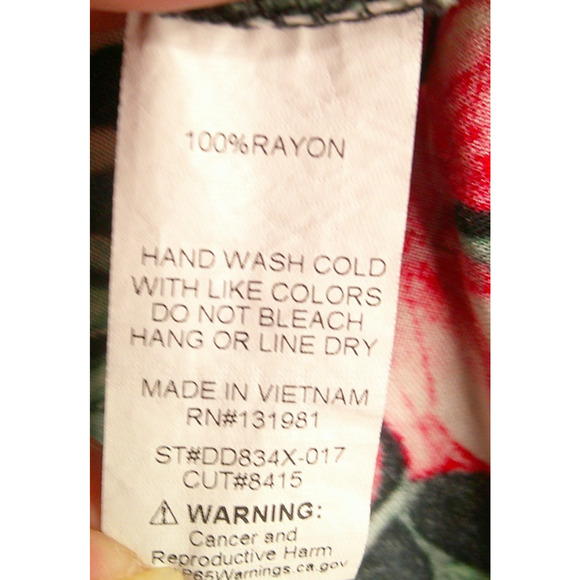 naif Tropical Luau Short Sleeve Dress V-Neck Women's 2x 100% Rayon - Picture 5 of 6